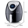 Фритюрник с горещ въздух Ariete AIRY FRYER DIGITAL 4616/00, 1300W, 2.6 л, 7 програми, До 200C, LCD сензорен дисплей, Таймер, Черен