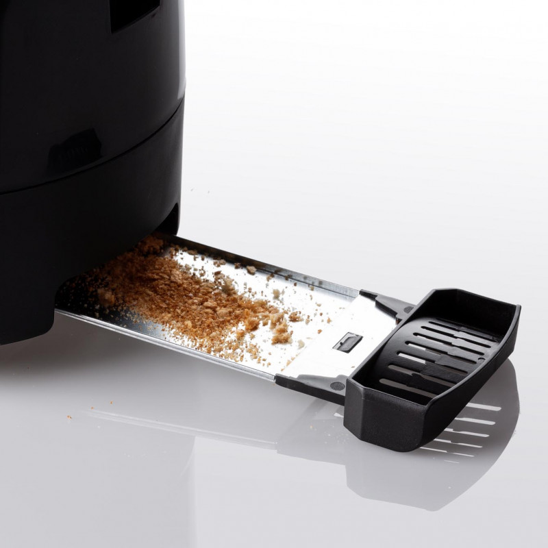 Тостер за хляб Ariete TOASTIME 0159/02, 700W, 2 филии, 3 функции, 9 степени, Подвижна тава за трохи, Черен