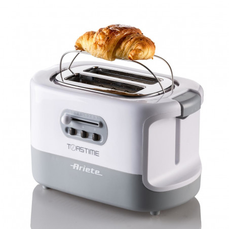 Тостер за хляб Ariete TOASTIME 0159/01, 700W, 2 филии, 3 функции, 9 степени, Подвижна тава за трохи, Бял