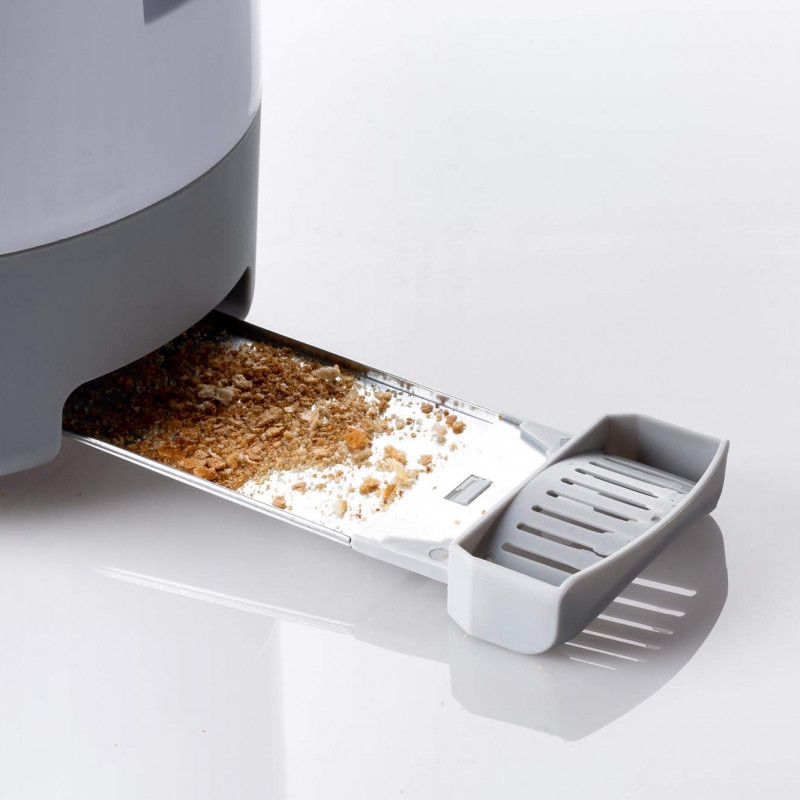 Тостер за хляб Ariete TOASTIME 0159/01, 700W, 2 филии, 3 функции, 9 степени, Подвижна тава за трохи, Бял