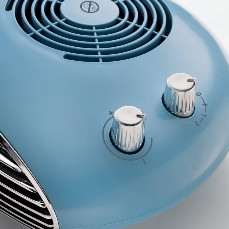 Вентилаторна печка Ariete Vintage 2.0 8211/05, 2000W, 2 скорости, Студен въздух, Термостат, Безшумна работа, Син