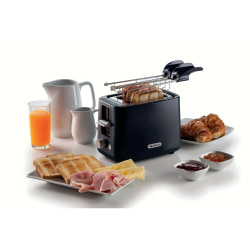 Тостер за хляб Ariete BREAKFAST 0157/03, 760W, 2 филии, Бутон стоп, 7 степени, Подвижна тава за трохи, Черен