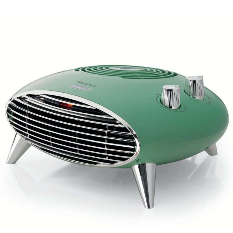Вентилаторна печка Ariete Vintage 2.0 8211/04, 2000W, 2 скорости, Студен въздух, Термостат, Безшумна работа, Зелен