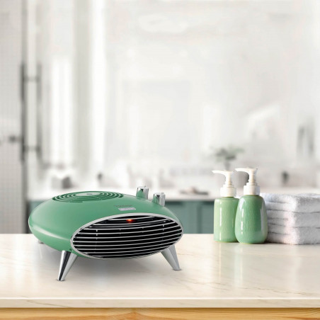Вентилаторна печка Ariete Vintage 2.0 8211/04, 2000W, 2 скорости, Студен въздух, Термостат, Безшумна работа, Зелен