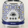 Тостер за хляб Ariete Capri 0155/0C, 810W, 2 филии, 3 функции, 6 степени, Подвижна тава за трохи, Бял/Син