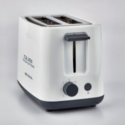 Тостер за хляб Ariete QUBI 0157/00, 760W, 2 филии, Бутон стоп, 7 степени, Подвижна тава за трохи, Бял