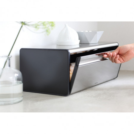 Кутия за хляб Brabantia Fall Front 646848, 18 л, 46.5х25 см, Стенен монтаж, Инокс