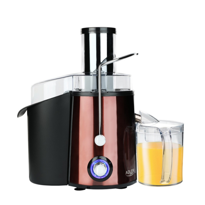 Сокоизстисквачка Adler AD 4129, 1000/2000W, 2 скорости, 1l, Система против капене, Черен/бронз