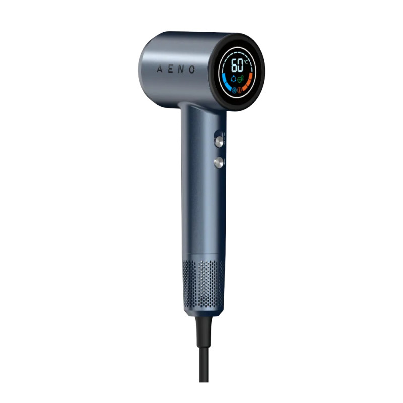 Сешоар AENO HD3 AHD0003, 1500W, Безчетков мотор, 3 скорости, 5 нива, 68 dB, LED дисплей, Син