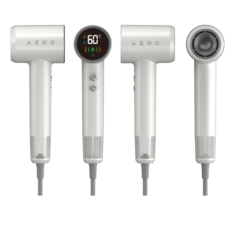 Сешоар AENO HD4 AHD0004, 1500W, Безчетков мотор, 3 скорости, 5 нива, 68 dB, LED дисплей, Бял