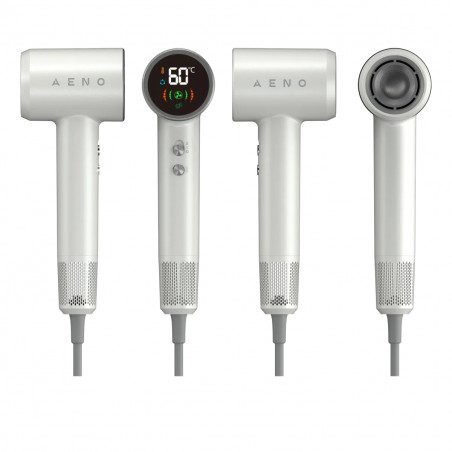 Сешоар AENO HD4 AHD0004, 1500W, Безчетков мотор, 3 скорости, 5 нива, 68 dB, LED дисплей, Бял