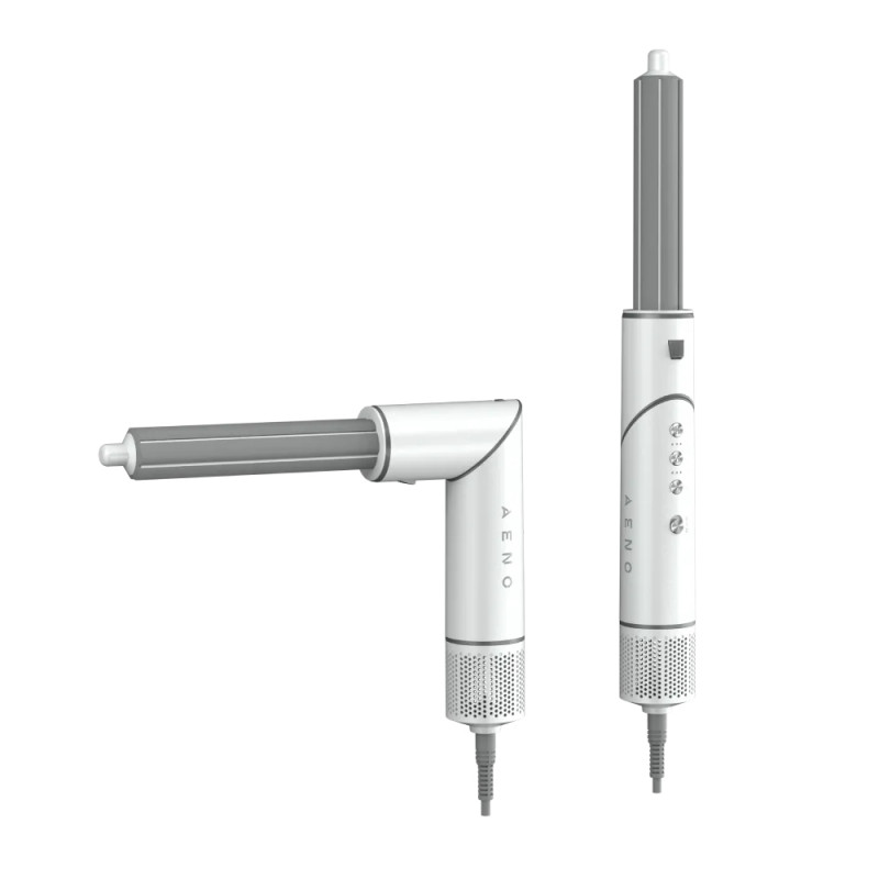 Уред за сушене и стилизиране на коса AENO HS1 AHS0001, 1200W, 4 скорости, 4 нива, 7 приставки, Йонизиране, Бял