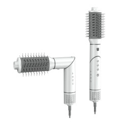 Уред за сушене и стилизиране на коса AENO HS1 AHS0001, 1200W, 4 скорости, 4 нива, 7 приставки, Йонизиране, Бял