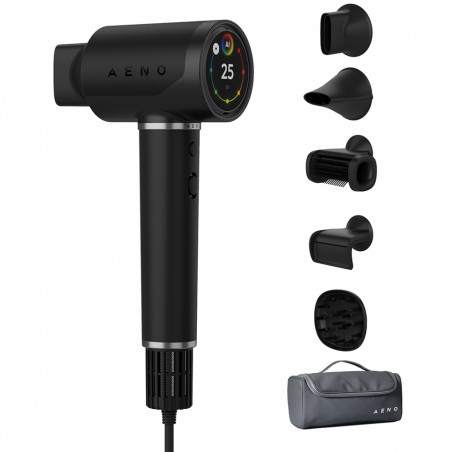 Сешоар AI AENO HD5 AHD0005B, 1500W, Безчетков мотор, 2 скорости, 3 нива, 67 dB, Гласов контрол, Черен