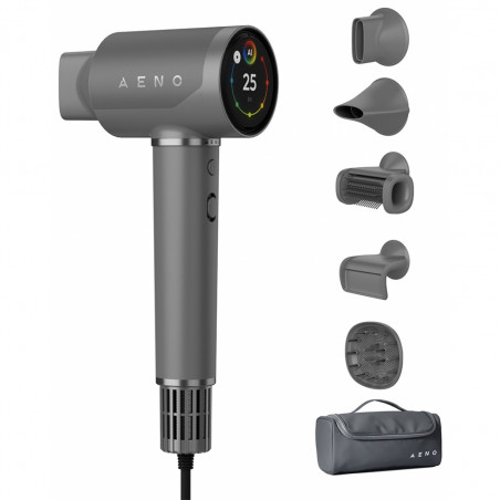 Сешоар AI AENO HD5 AHD0005G, 1500W, Безчетков мотор, 2 скорости, 3 нива, 67 dB, Гласов контрол, Сив