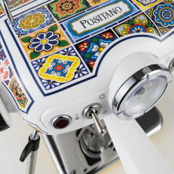 Кафемашина Ariete Positano 1389/1P, 850W, 15 bar, 0.9 л, Стиймър за мляко, Мляно и ESE дози, Бял/жълт