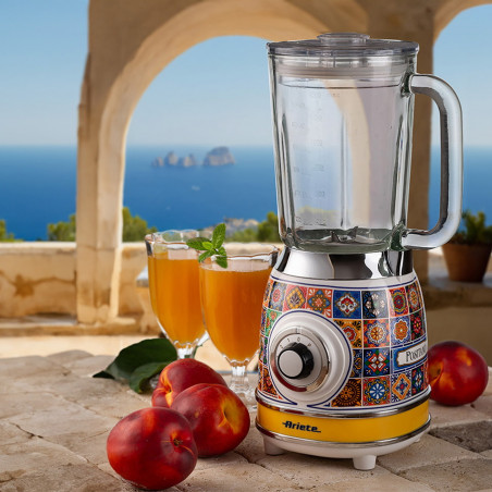 Блендер Ariete Positano 0583/0P, 1000W, 1.5 л, 4 скорости+импулси, Трошене на лед, Бял/жълт