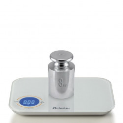 Дигитална кухненска везна Ariete BILANCIA DIGITALE 0851, До 8 кг, Закалено стъкло, ТАРА, Цифров дисплей, Бял