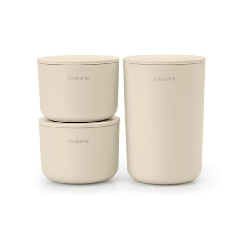 Комплект за съхранение на принадлежности Brabantia ReNew 1006269, 3 части, Меко дъно против пързаляне, Бежов