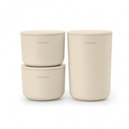 Комплект за съхранение на принадлежности Brabantia ReNew 1006269, 3 части, Меко дъно против пързаляне, Бежов