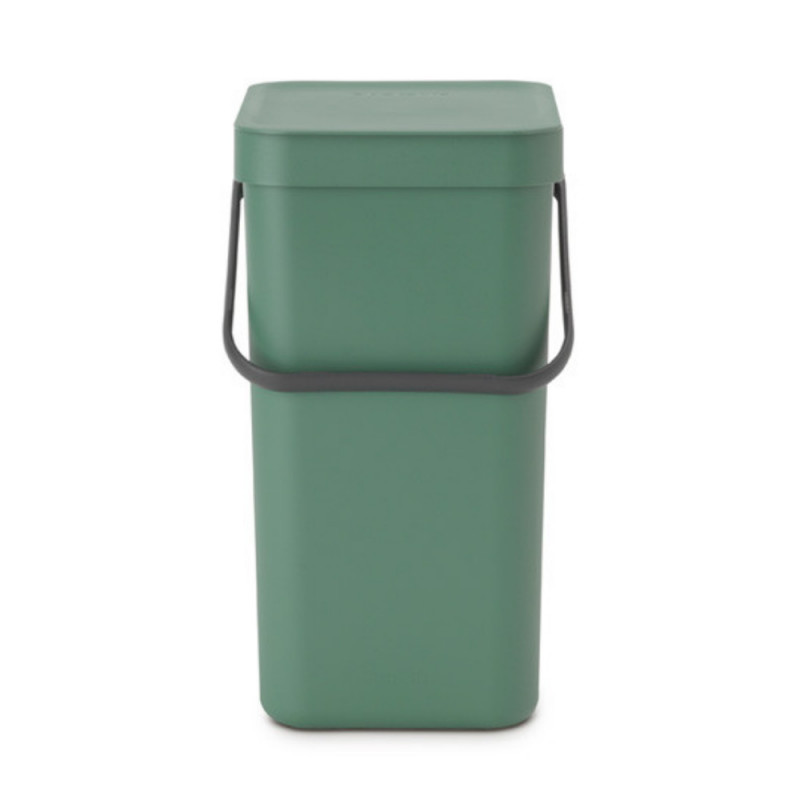 Кош за разделно събиране на боклук Brabantia Sort&Go 1003235, 16 л, Дръжка, Възможност за стенен монтаж, Тъмнозелен