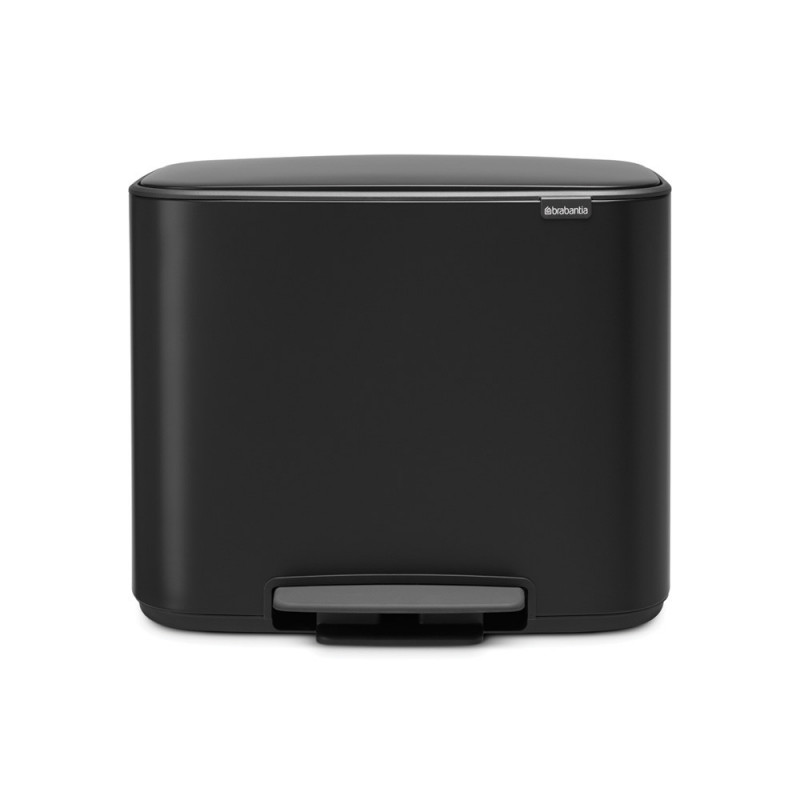 Кош за боклук Brabantia Bo Pedal 1000236, 36 л, Леко затваряне, Противоплъзгаща основа, Устойчив на пръстови отпечатъци, Черен