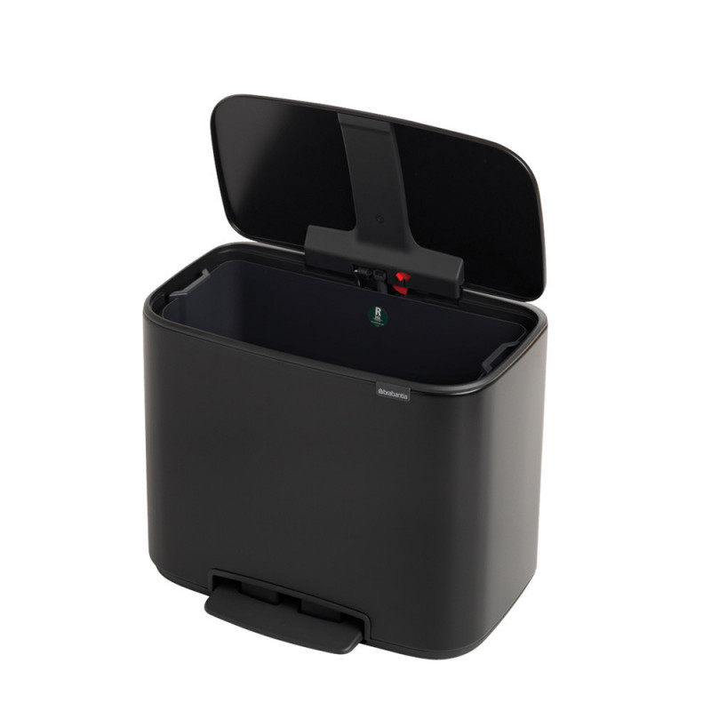 Кош за боклук Brabantia Bo Pedal 1000236, 36 л, Леко затваряне, Противоплъзгаща основа, Устойчив на пръстови отпечатъци, Черен