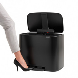 Кош за боклук Brabantia Bo Pedal 1000236, 36 л, Леко затваряне, Противоплъзгаща основа, Устойчив на пръстови отпечатъци, Черен