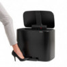 Кош за боклук Brabantia Bo Pedal 1000236, 36 л, Леко затваряне, Противоплъзгаща основа, Устойчив на пръстови отпечатъци, Черен