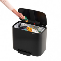 Кош за боклук Brabantia Bo Pedal 1000236, 36 л, Леко затваряне, Противоплъзгаща основа, Устойчив на пръстови отпечатъци, Черен