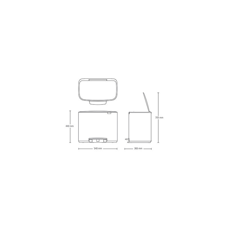 Кош за боклук Brabantia Bo Pedal 1000236, 36 л, Леко затваряне, Противоплъзгаща основа, Устойчив на пръстови отпечатъци, Черен