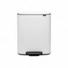 Кош за боклук Brabantia Bo Pedal 1003182, 60 л, Леко затваряне, Противоплъзгаща основа, Бял