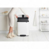 Кош за боклук Brabantia Bo Pedal 1003182, 60 л, Леко затваряне, Противоплъзгаща основа, Бял