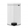 Кош за боклук с педал Brabantia NewIcon 649034, 20 л, Плавно затваряне, Противоплъзгаща основа, Бял