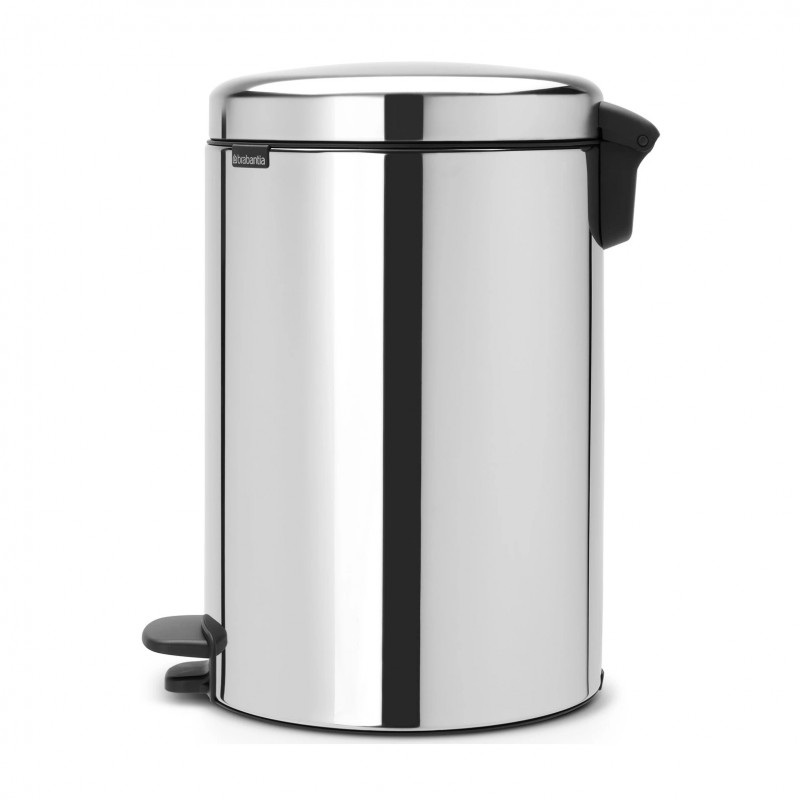 Кош за боклук с педал Brabantia NewIcon 649040, 20 л, Плавно затваряне, Противоплъзгаща основа, Инокс
