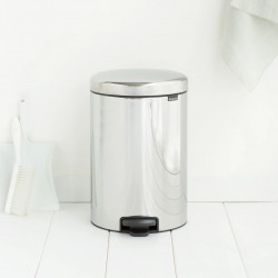 Кош за боклук с педал Brabantia NewIcon 649040, 20 л, Плавно затваряне, Противоплъзгаща основа, Инокс