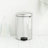 Кош за боклук с педал Brabantia NewIcon 649040, 20 л, Плавно затваряне, Противоплъзгаща основа, Инокс