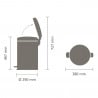 Кош за боклук с педал Brabantia NewIcon 1003205, 20 л, Плавно затваряне, Противоплъзгаща основа, Златен металик