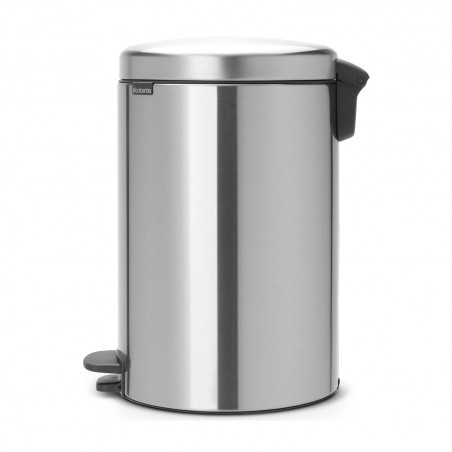 Кош за боклук с педал Brabantia NewIcon 649041, 20 л, Плавно затваряне, Противоплъзгаща основа, Инокс/Мат