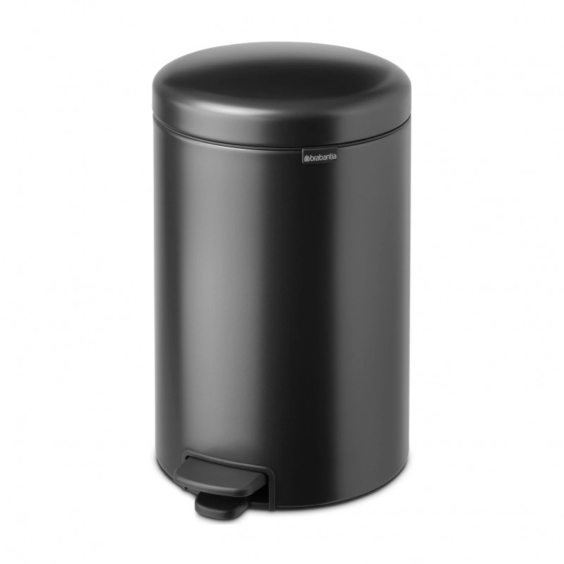 Кош за боклук с педал Brabantia NewIcon 1008846, 20 л, Плавно затваряне, Противоплъзгаща основа, Тъмносив
