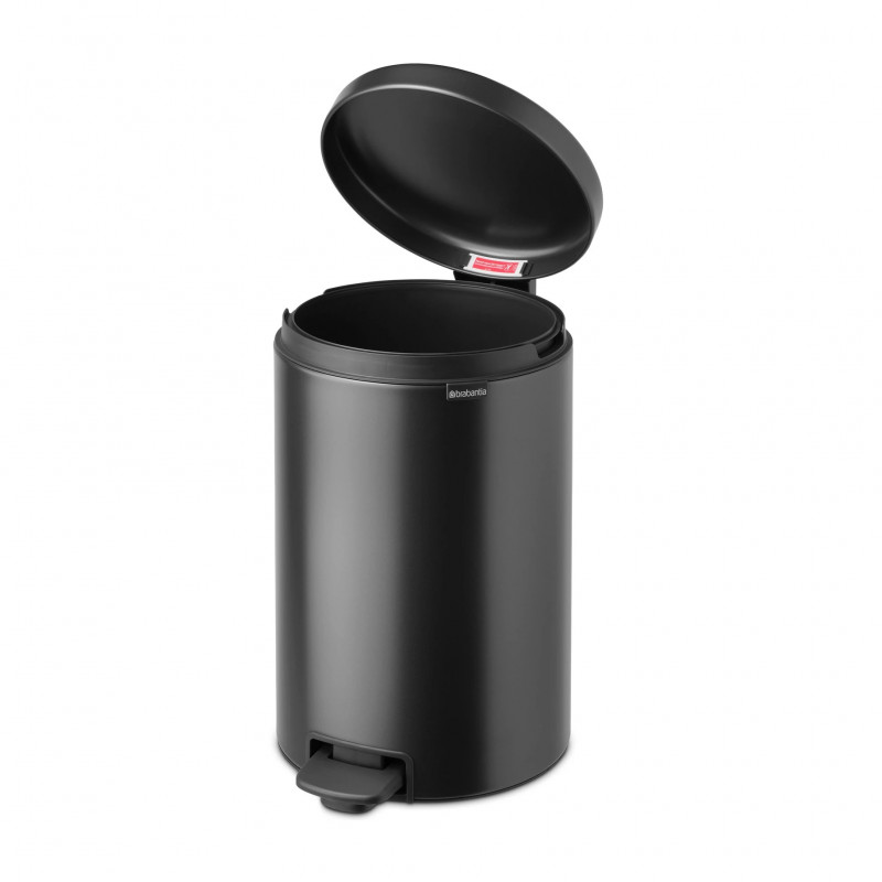 Кош за боклук с педал Brabantia NewIcon 1008846, 20 л, Плавно затваряне, Противоплъзгаща основа, Тъмносив