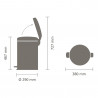 Кош за боклук с педал Brabantia NewIcon 1008846, 20 л, Плавно затваряне, Противоплъзгаща основа, Тъмносив