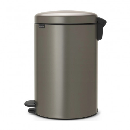 Кош за боклук с педал Brabantia NewIcon 649042, 20 л, Плавно затваряне, Противоплъзгаща основа, Сив