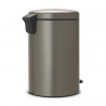 Кош за боклук с педал Brabantia NewIcon 649042, 20 л, Плавно затваряне, Противоплъзгаща основа, Сив