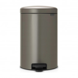 Кош за боклук с педал Brabantia NewIcon 649042, 20 л, Плавно затваряне, Противоплъзгаща основа, Сив