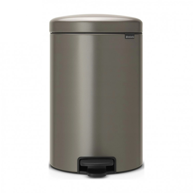 Кош за боклук с педал Brabantia NewIcon 649042, 20 л, Плавно затваряне, Противоплъзгаща основа, Сив