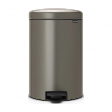 Кош за боклук с педал Brabantia NewIcon 649042, 20 л, Плавно затваряне, Противоплъзгаща основа, Сив