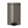 Кош за боклук с педал Brabantia NewIcon 649042, 20 л, Плавно затваряне, Противоплъзгаща основа, Сив