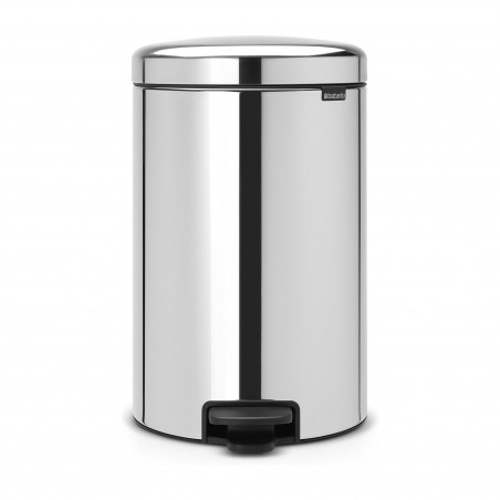 Кош за боклук с педал Brabantia NewIcon 649048, 20 л, Плавно затваряне, Противоплъзгаща основа, Метална вътрешна кофа, Инокс