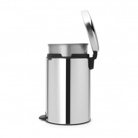 Кош за боклук с педал Brabantia NewIcon 649048, 20 л, Плавно затваряне, Противоплъзгаща основа, Метална вътрешна кофа, Инокс